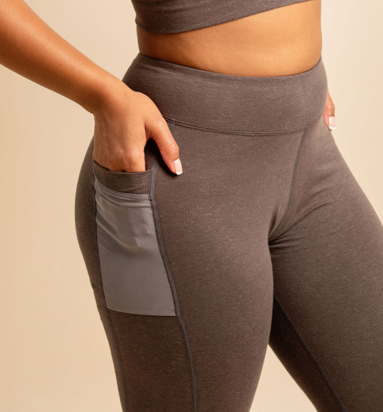 Best gray workout leggings for thick thighs made with hemp and organic cotton